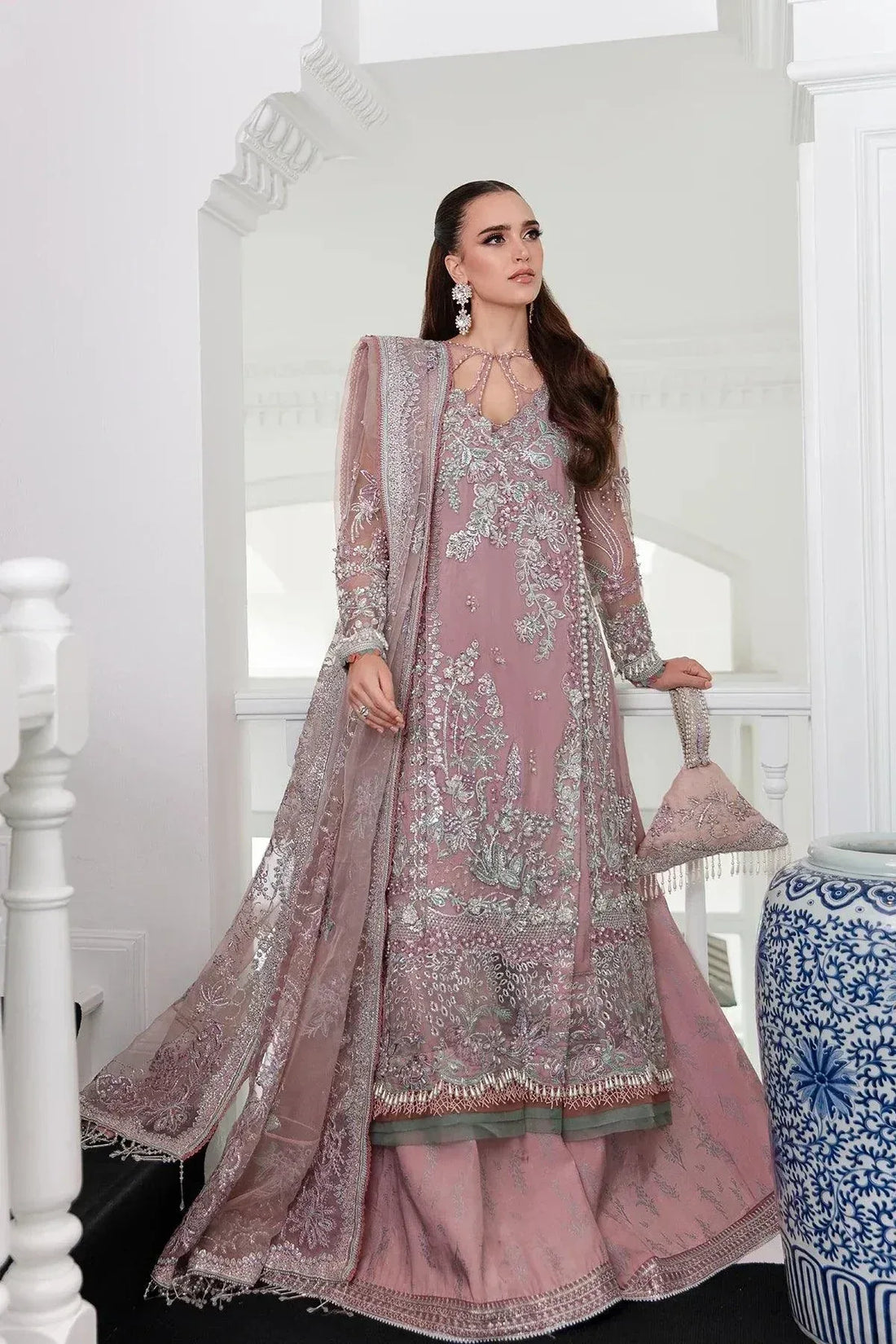 AJR Couture | Alif Luxury Wedding Formals 23 | Violet - Aqsa Fabrics