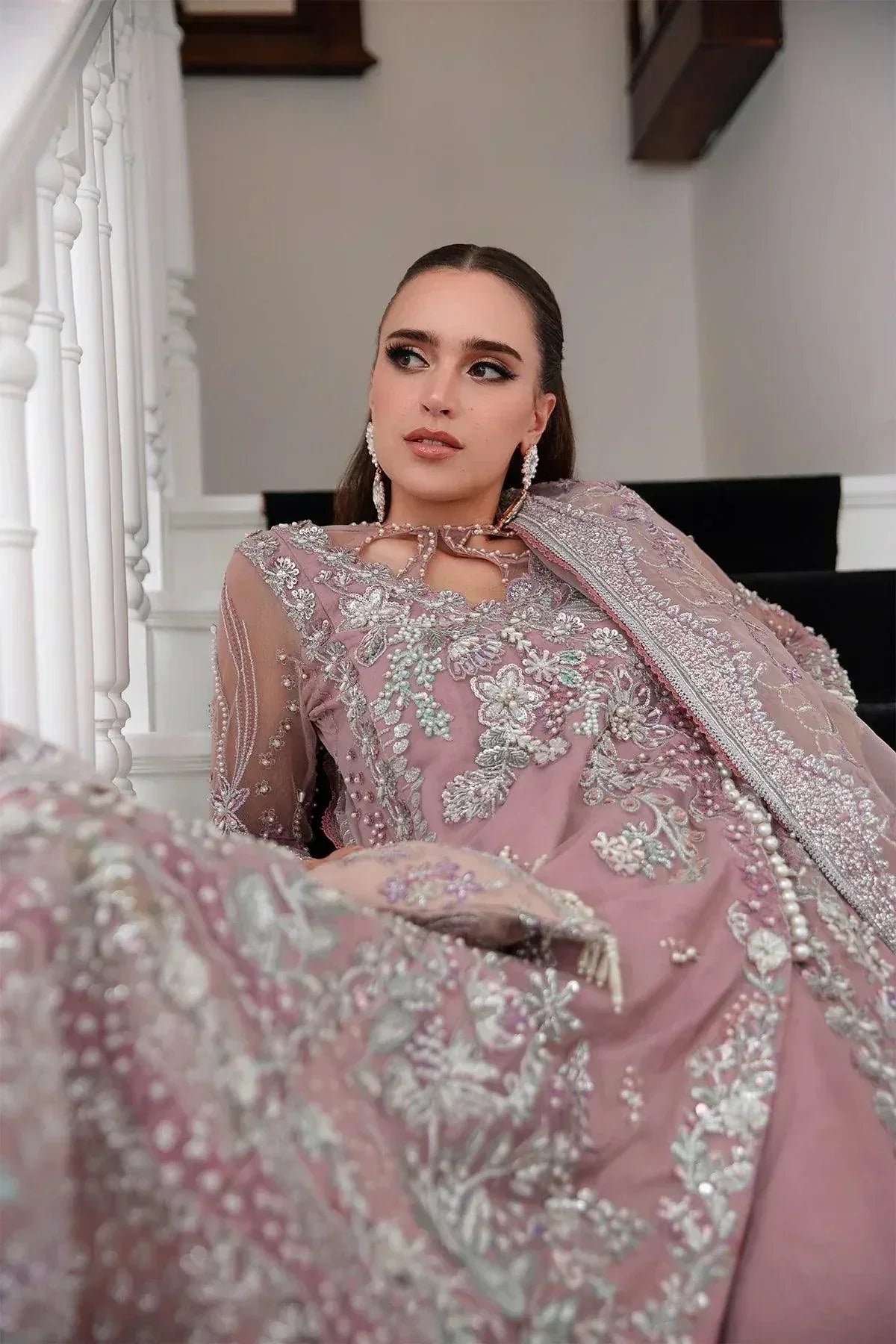 AJR Couture | Alif Luxury Wedding Formals 23 | Violet - Aqsa Fabrics