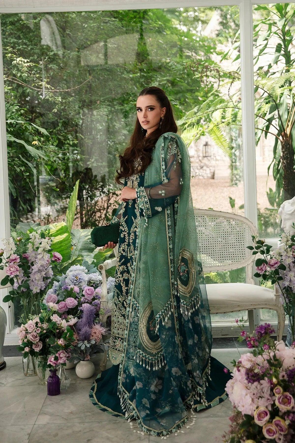 AJR Couture | Alif Luxury Wedding Formals 23 | Teal - Aqsa Fabrics