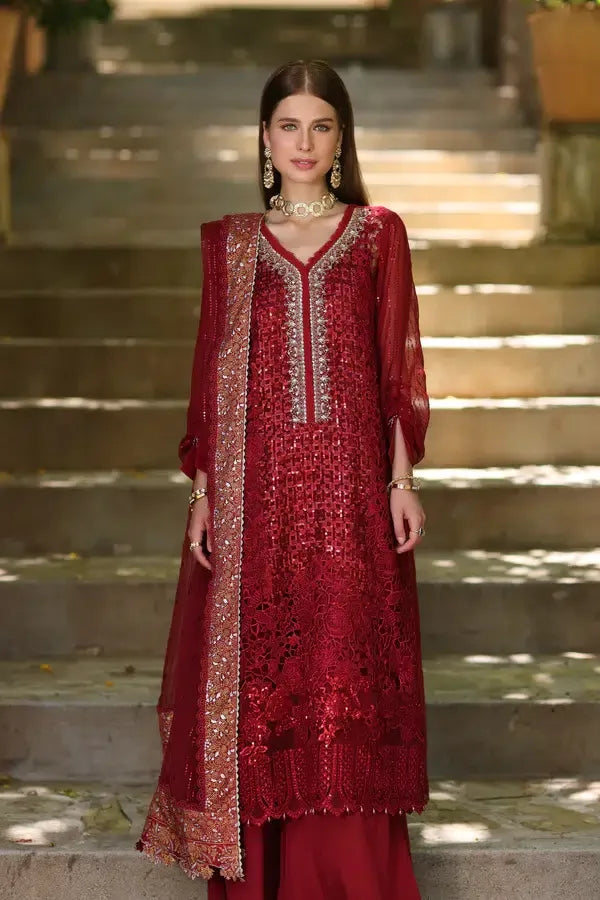 Noor by Saadia Asad | Chiffon Formals 23 | D3-Sirena - Aqsa Fabrics