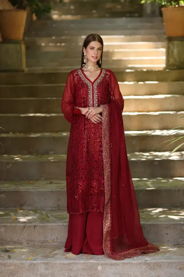 Noor by Saadia Asad | Chiffon Formals 23 | D3-Sirena - Aqsa Fabrics