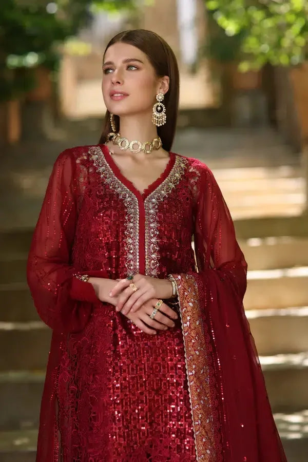 Noor by Saadia Asad | Chiffon Formals 23 | D3-Sirena - Aqsa Fabrics