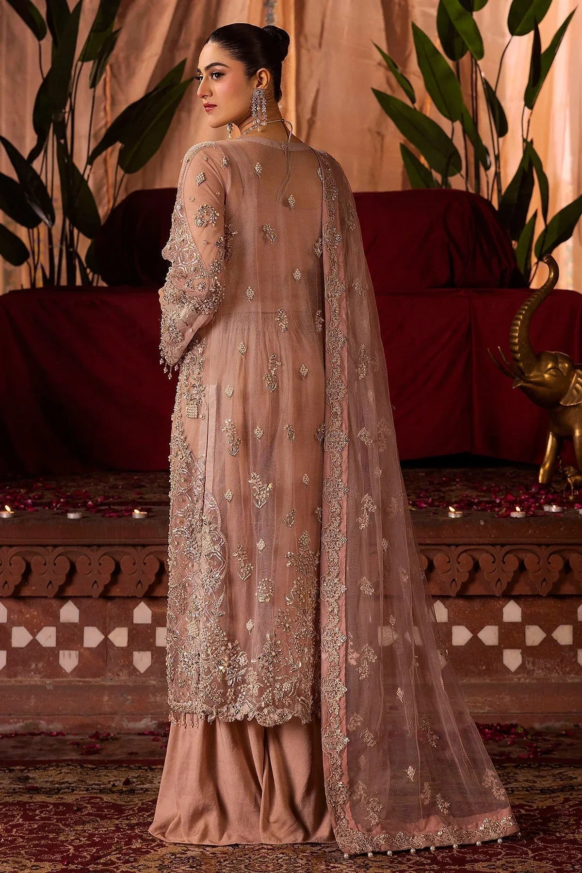 Motifz | Bridal Couture | 0011-REEM EMBROIDERED SILK NET STITCHED - Aqsa Fabrics