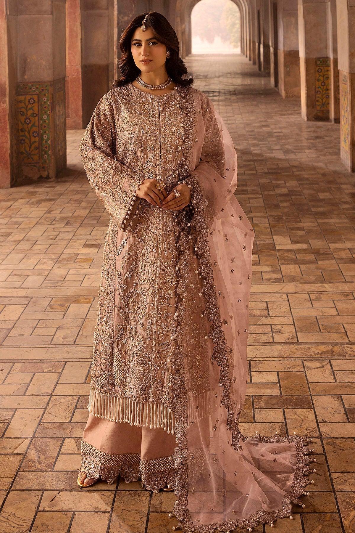 Motifz | Bridal Couture | 0012-MAYASA EMBROIDERED MESSORI STITCHED - Aqsa Fabrics