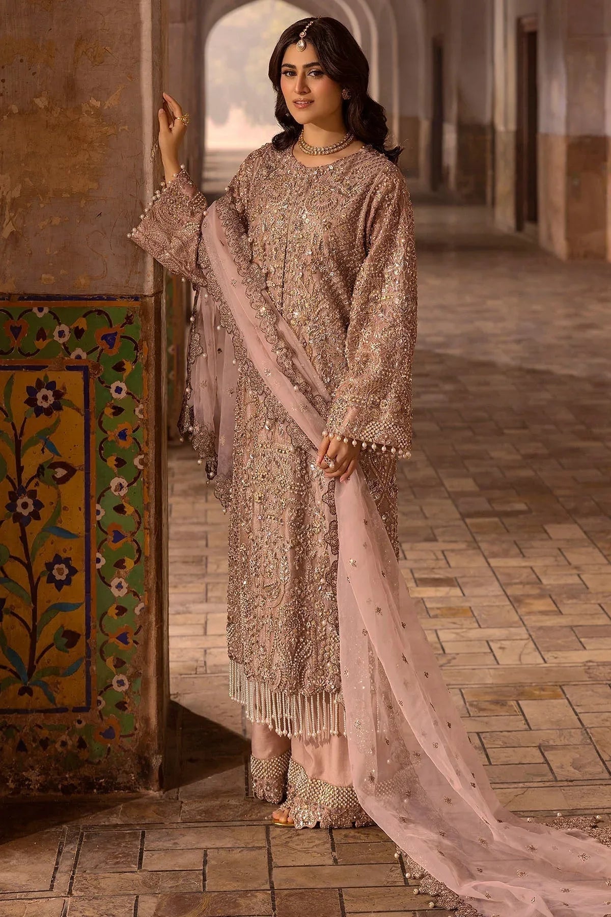 Motifz | Bridal Couture | 0012-MAYASA EMBROIDERED MESSORI STITCHED - Aqsa Fabrics