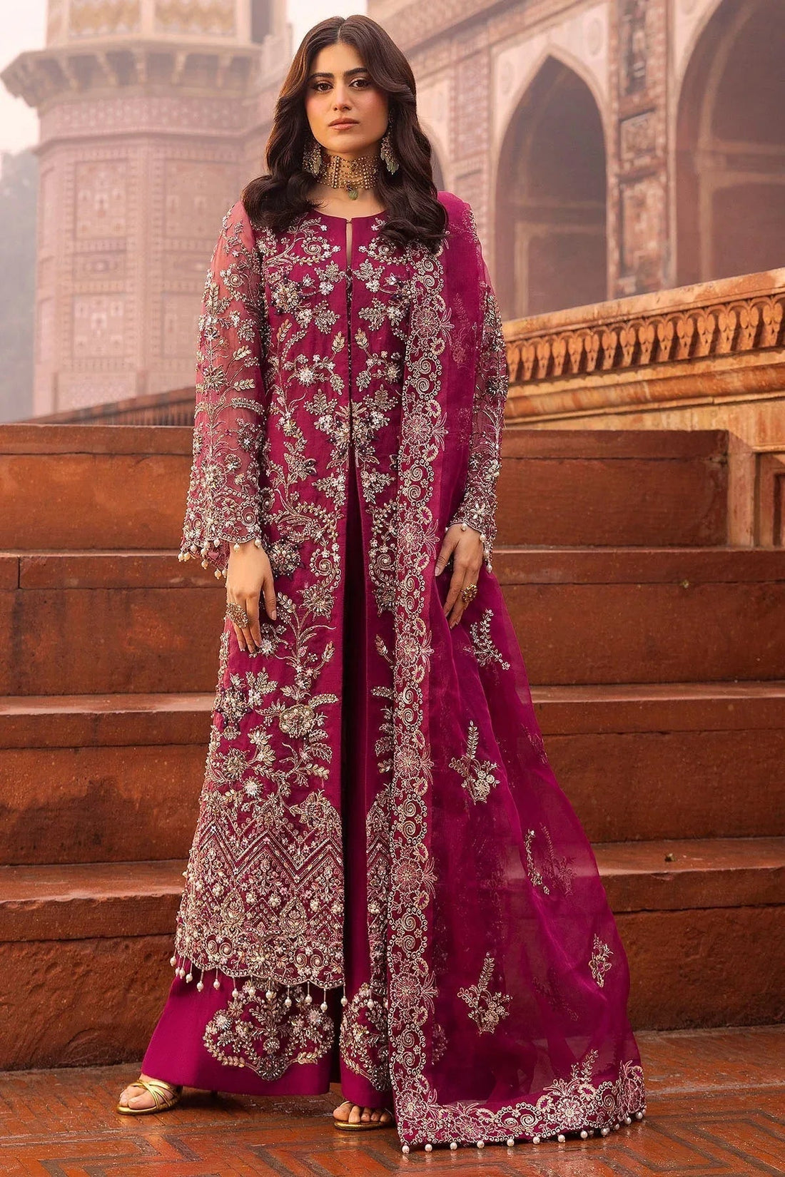 Motifz | Bridal Couture | 0013-HEER EMBROIDERED ORGANZA STITCHED - Aqsa Fabrics