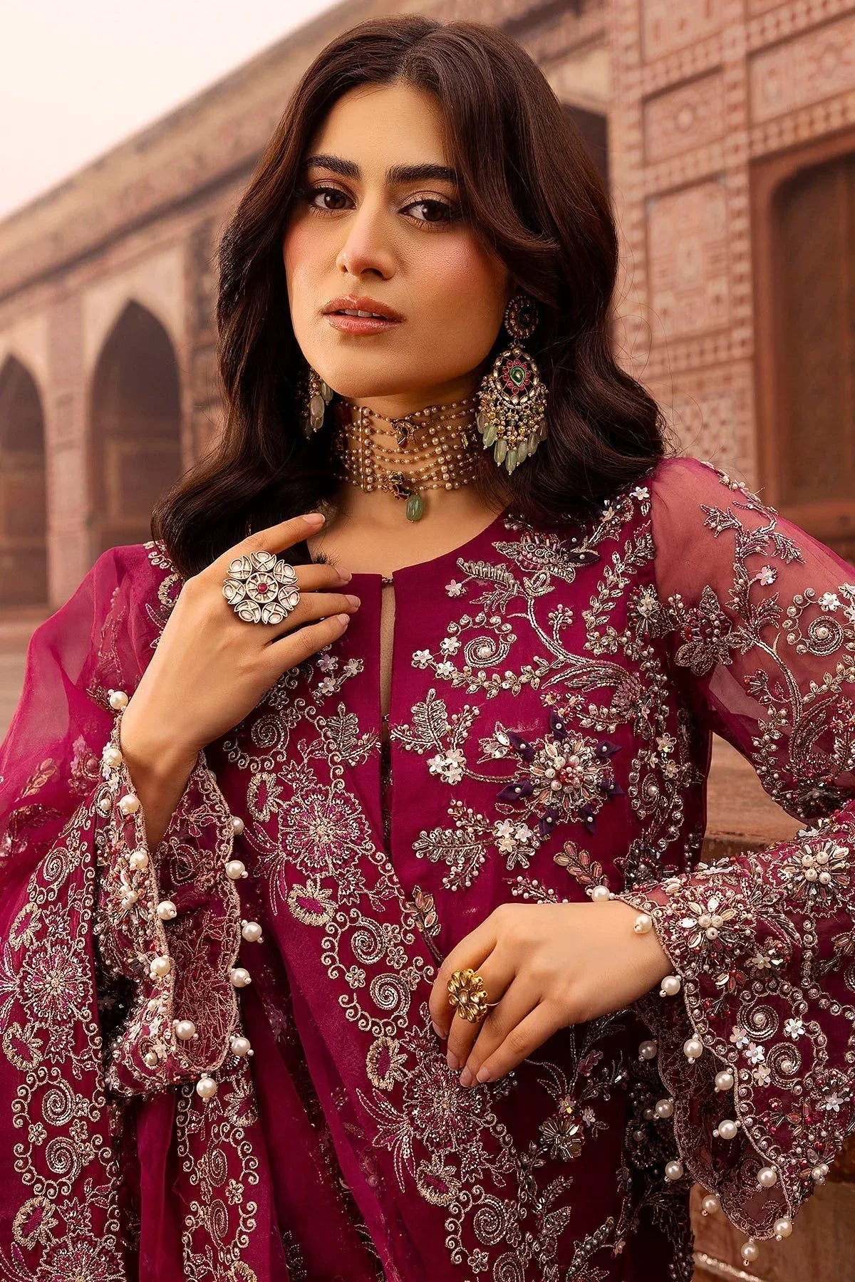 Motifz | Bridal Couture | 0013-HEER EMBROIDERED ORGANZA STITCHED - Aqsa Fabrics