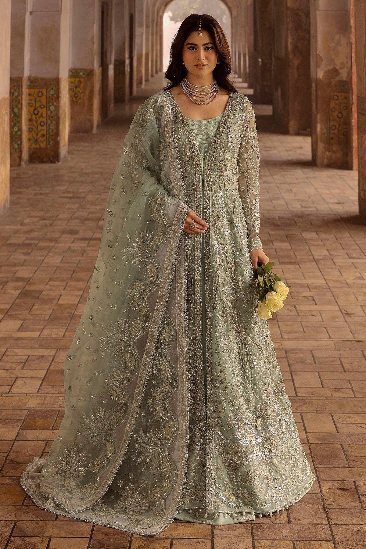 Motifz | Bridal Couture | 0015-MEHTAB EMBROIDERED ORGANZA STITCHED - Aqsa Fabrics