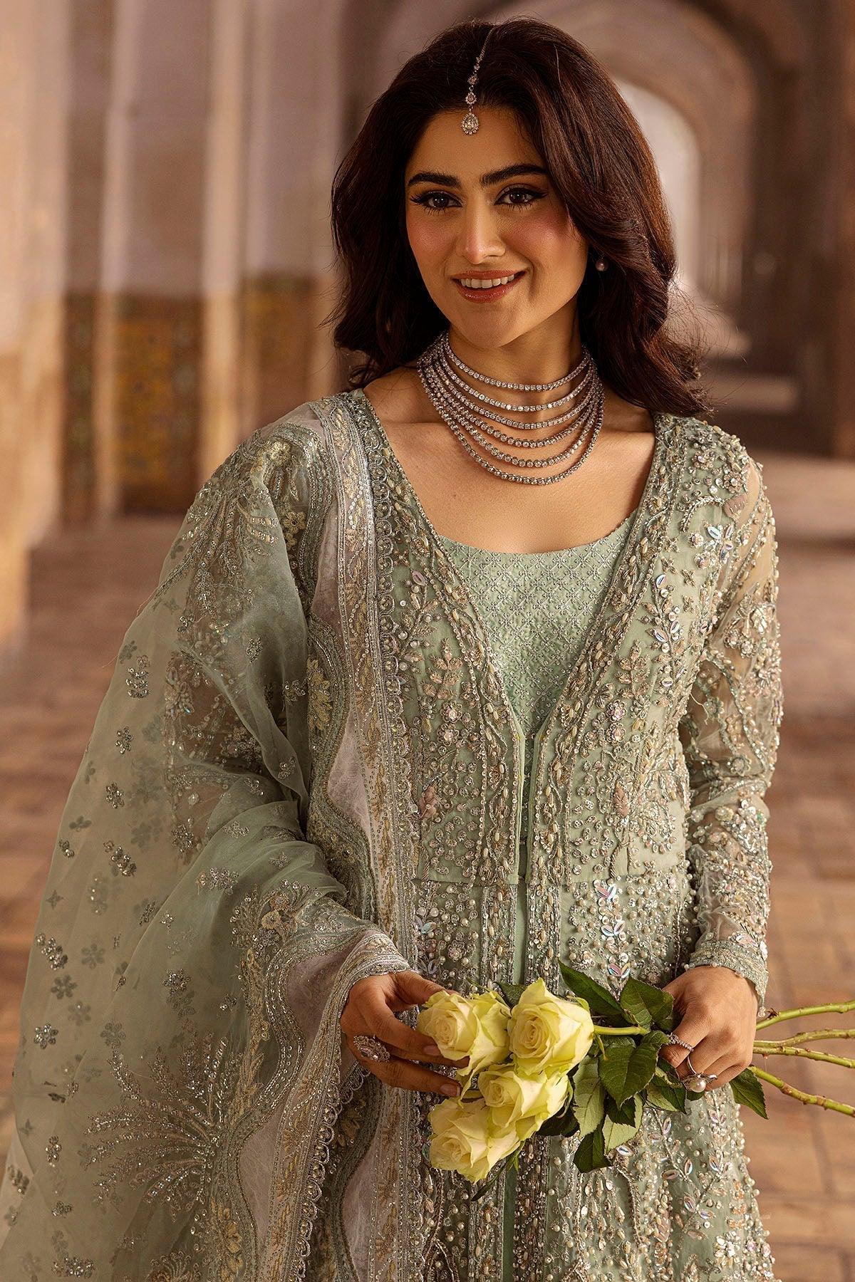 Motifz | Bridal Couture | 0015-MEHTAB EMBROIDERED ORGANZA STITCHED - Aqsa Fabrics