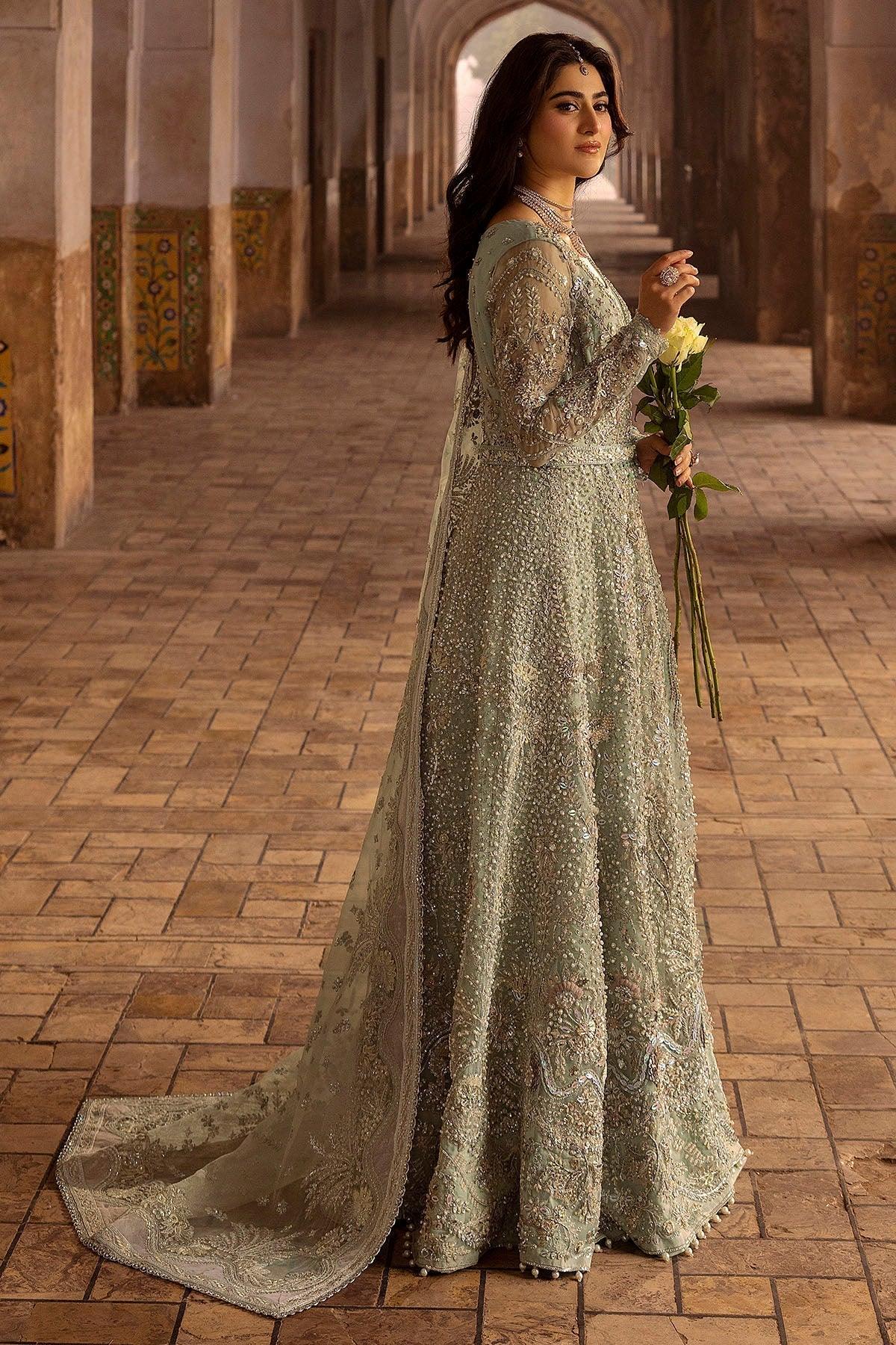 Motifz | Bridal Couture | 0015-MEHTAB EMBROIDERED ORGANZA STITCHED - Aqsa Fabrics