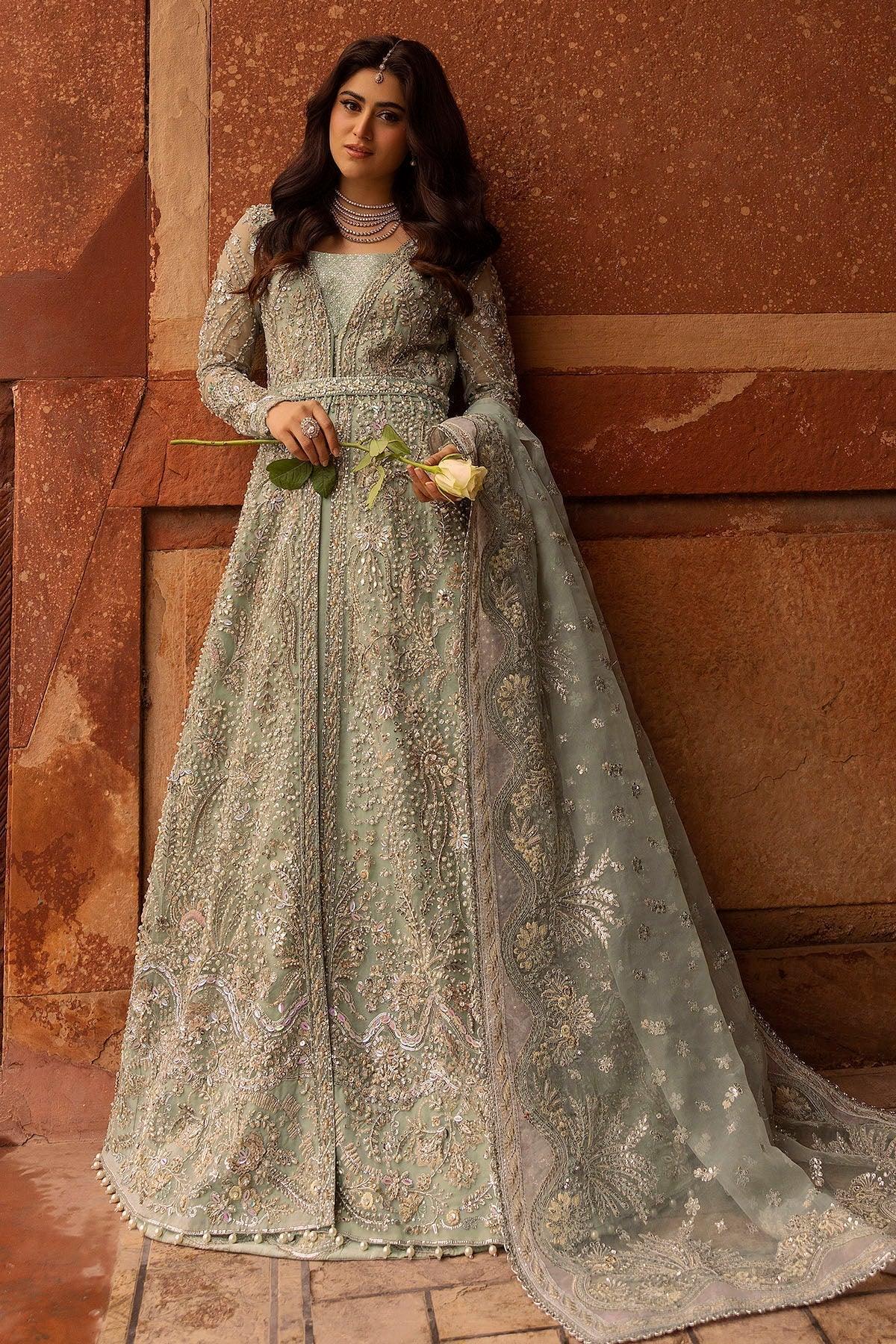 Motifz | Bridal Couture | 0015-MEHTAB EMBROIDERED ORGANZA STITCHED - Aqsa Fabrics