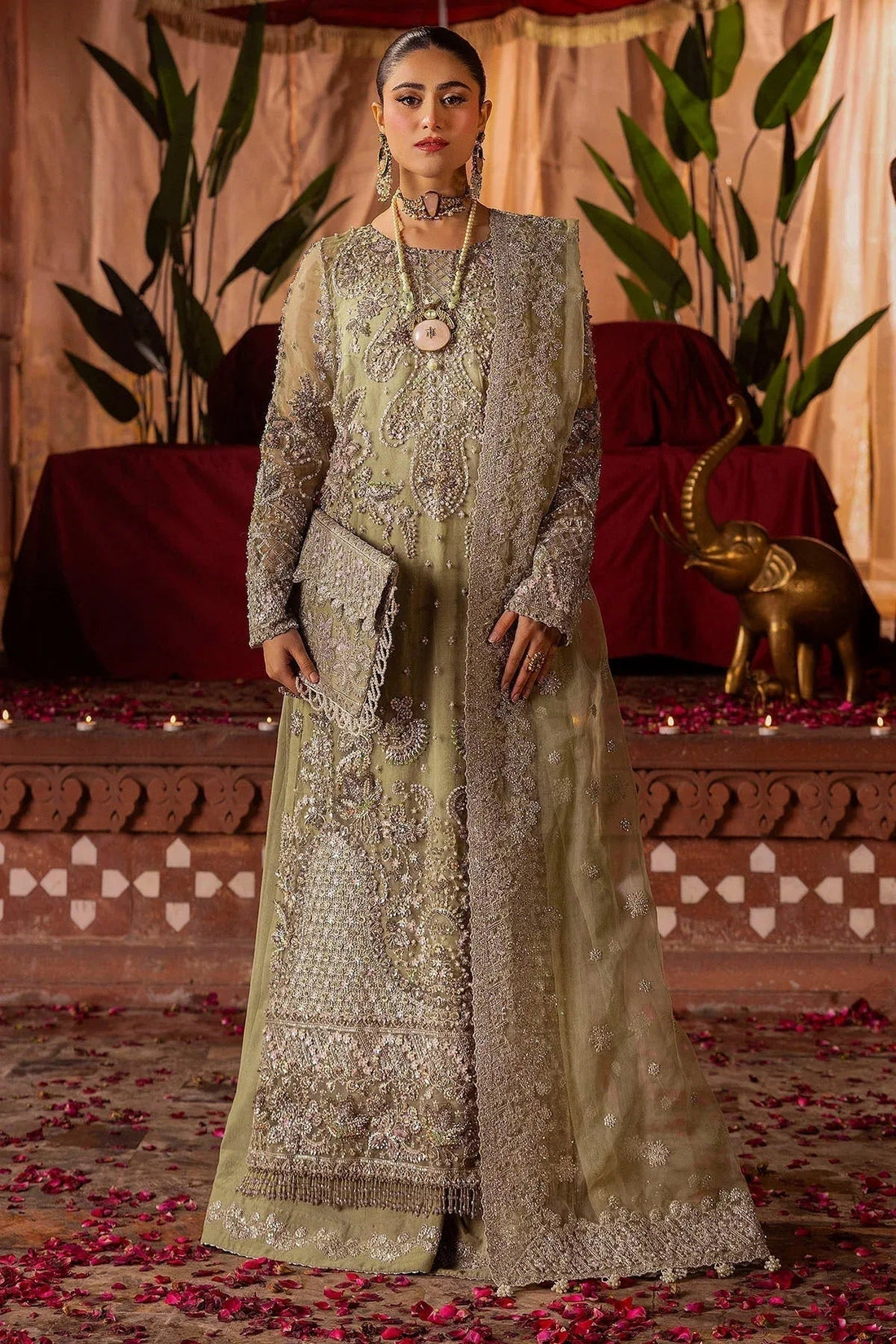 Motifz | Bridal Couture | 0016-MEERAZ EMBROIDERED ORGANZA STITCHED - Aqsa Fabrics