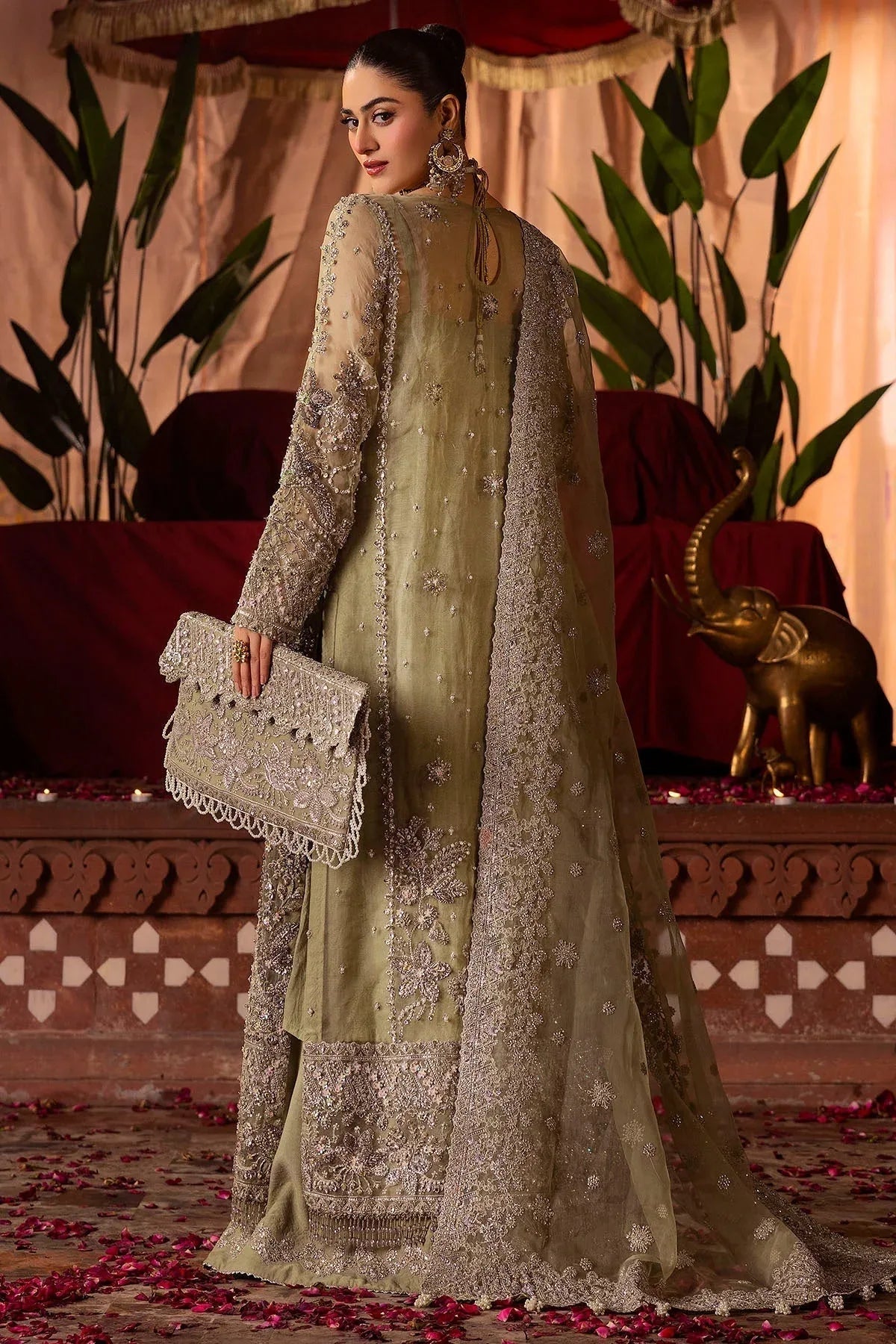 Motifz | Bridal Couture | 0016-MEERAZ EMBROIDERED ORGANZA STITCHED - Aqsa Fabrics