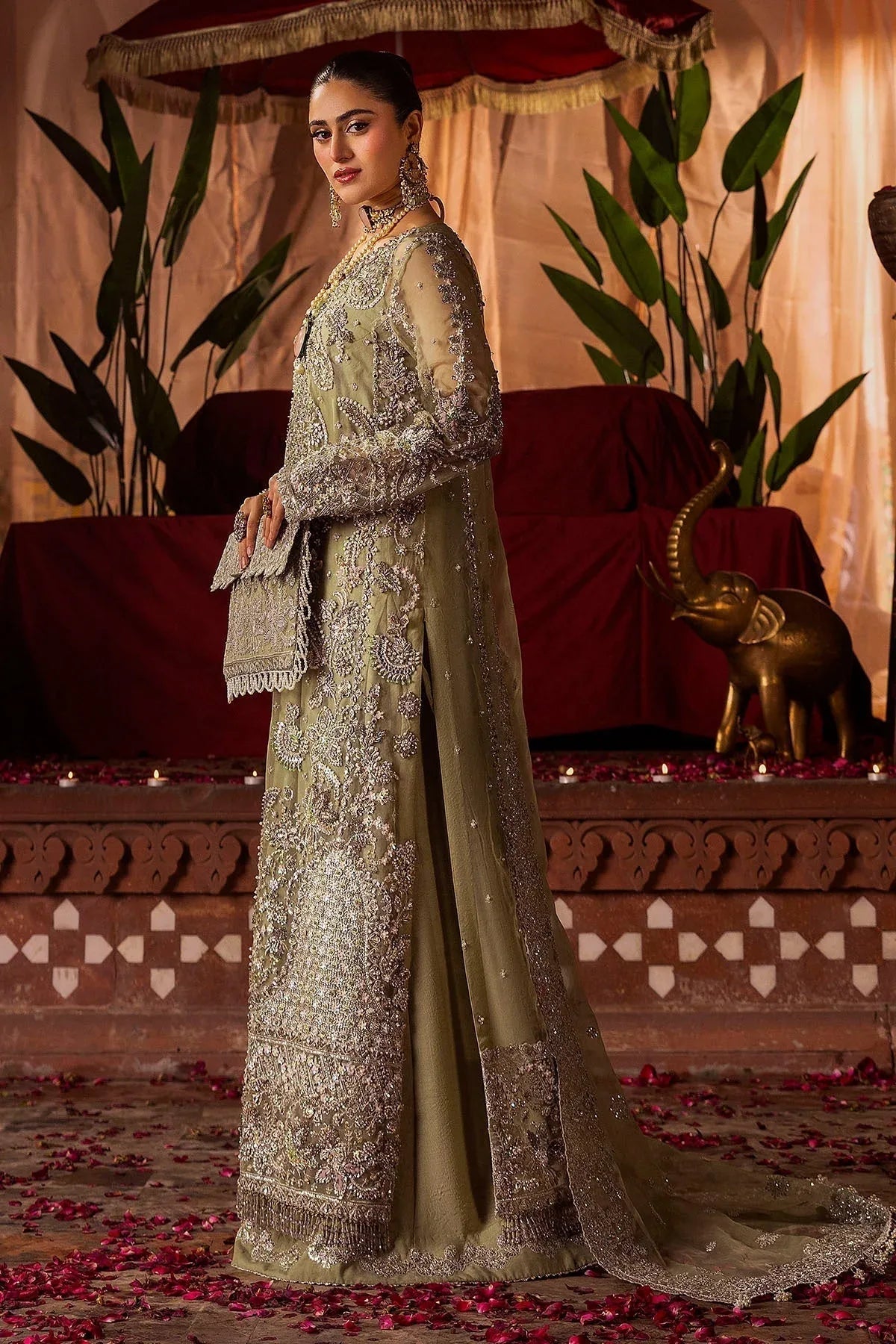 Motifz | Bridal Couture | 0016-MEERAZ EMBROIDERED ORGANZA STITCHED - Aqsa Fabrics