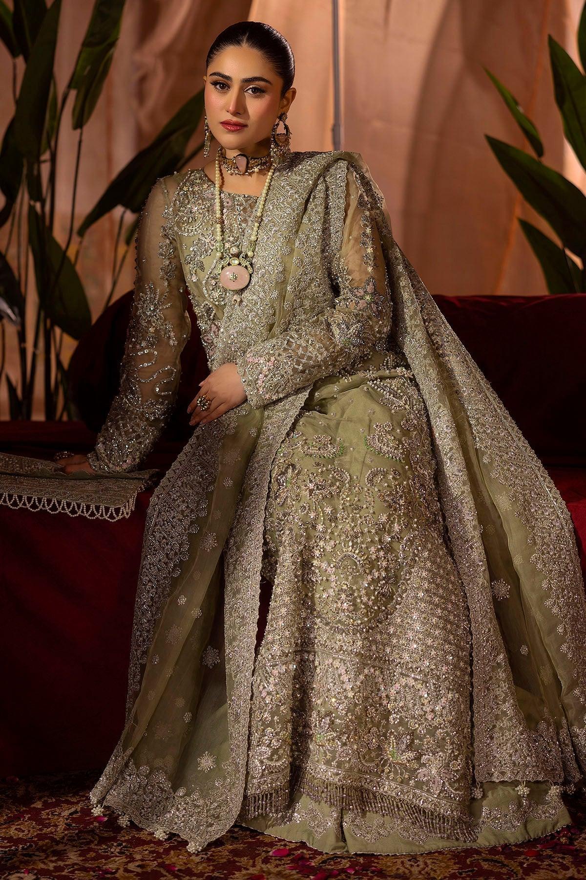 Motifz | Bridal Couture | 0016-MEERAZ EMBROIDERED ORGANZA STITCHED - Aqsa Fabrics