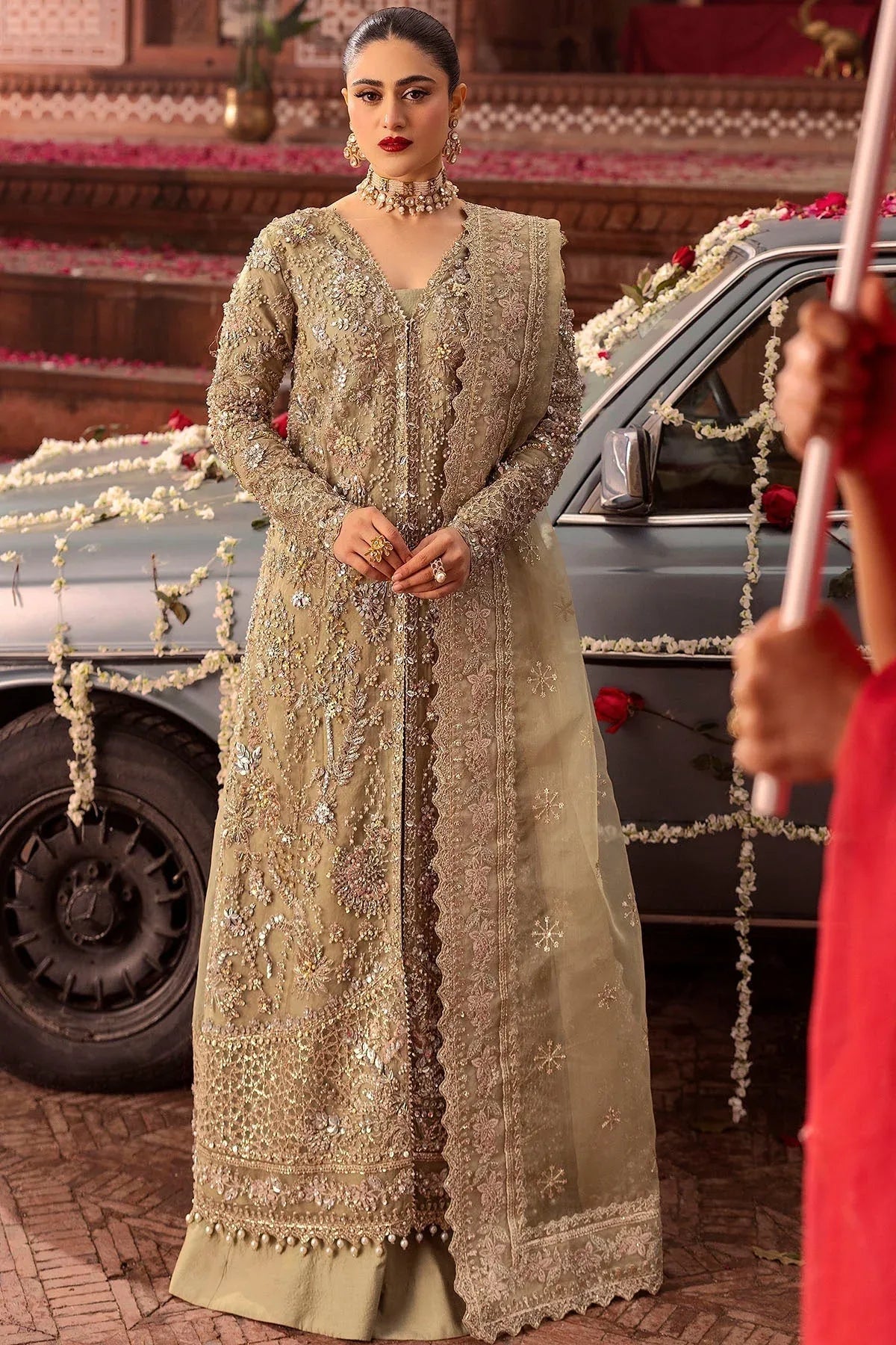 Motifz | Bridal Couture | 0017-PARINAZ EMBROIDERED ORGANZA STITCHED - Aqsa Fabrics