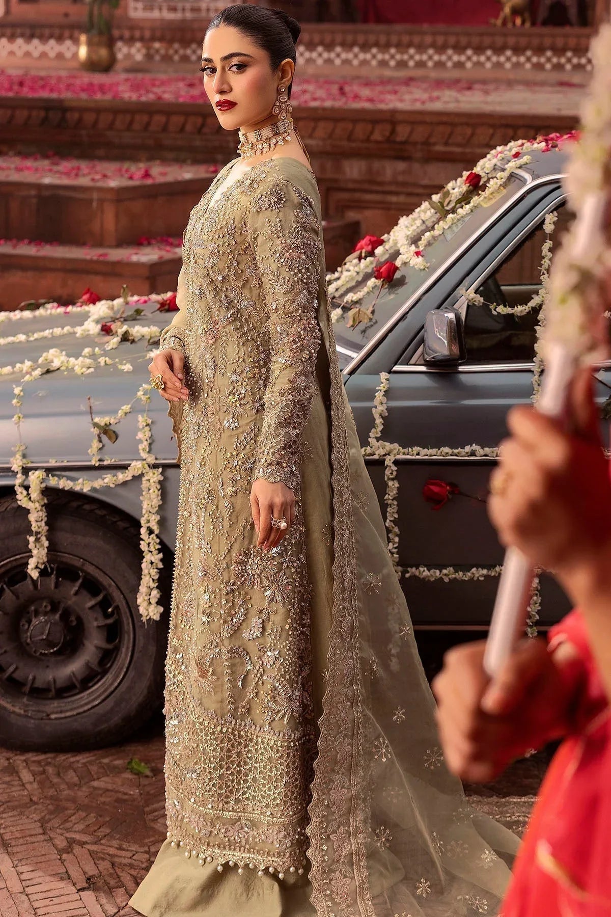 Motifz | Bridal Couture | 0017-PARINAZ EMBROIDERED ORGANZA STITCHED - Aqsa Fabrics