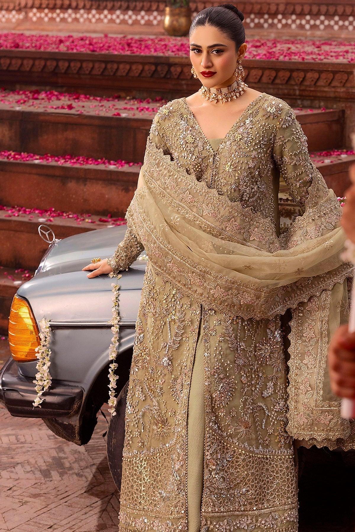 Motifz | Bridal Couture | 0017-PARINAZ EMBROIDERED ORGANZA STITCHED - Aqsa Fabrics