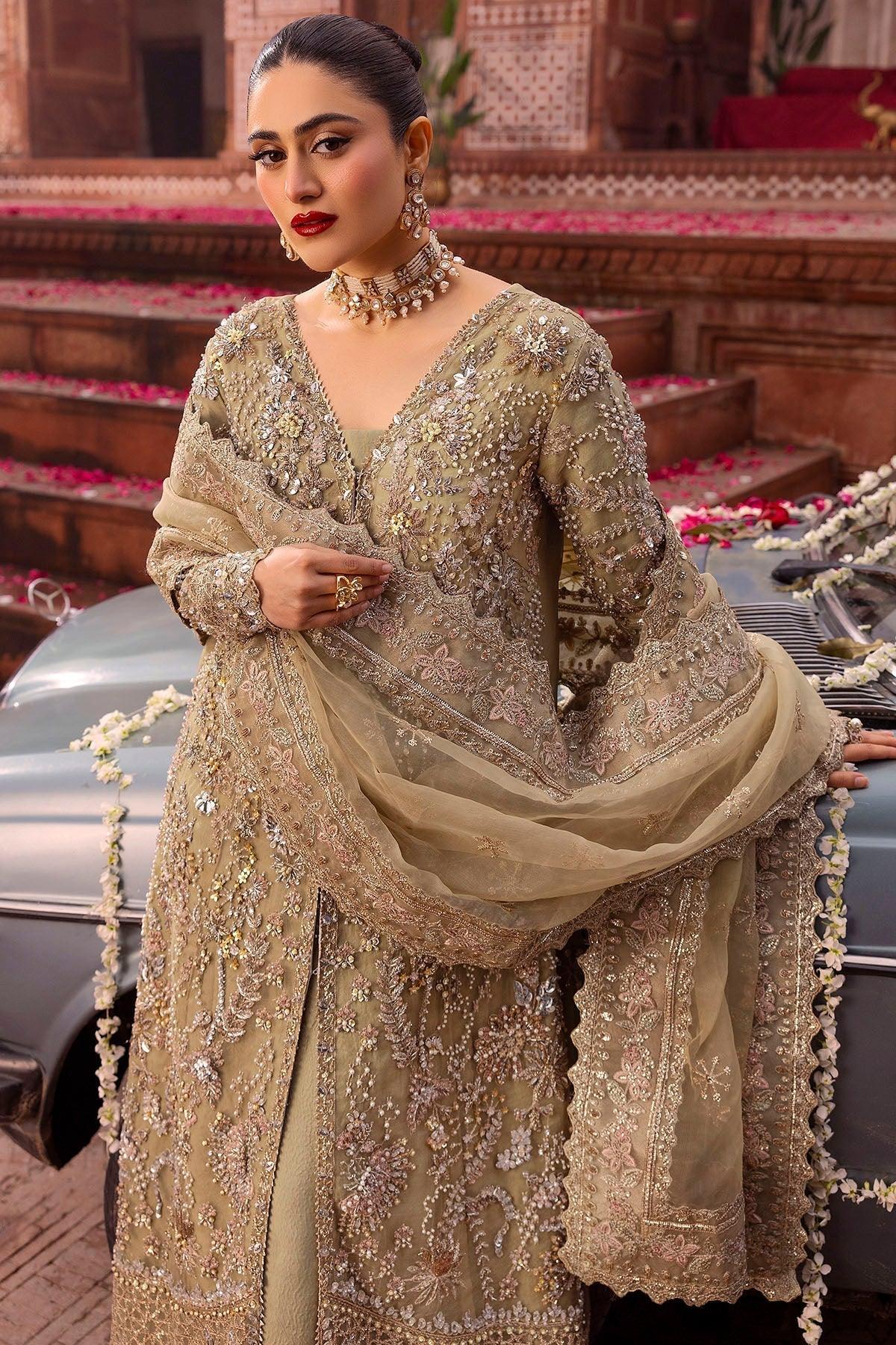 Motifz | Bridal Couture | 0017-PARINAZ EMBROIDERED ORGANZA STITCHED - Aqsa Fabrics