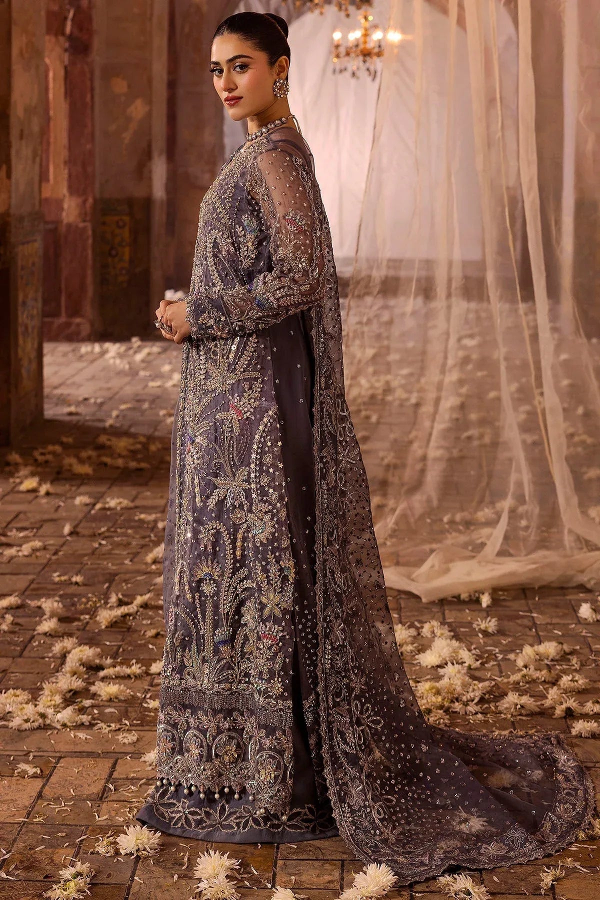 Motifz | Bridal Couture | 0018-ZURIAH EMBROIDERED ORGANZA STITCHED - Aqsa Fabrics