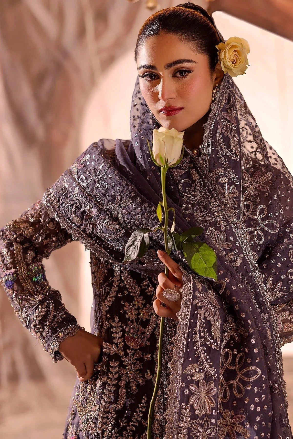Motifz | Bridal Couture | 0018-ZURIAH EMBROIDERED ORGANZA STITCHED - Aqsa Fabrics