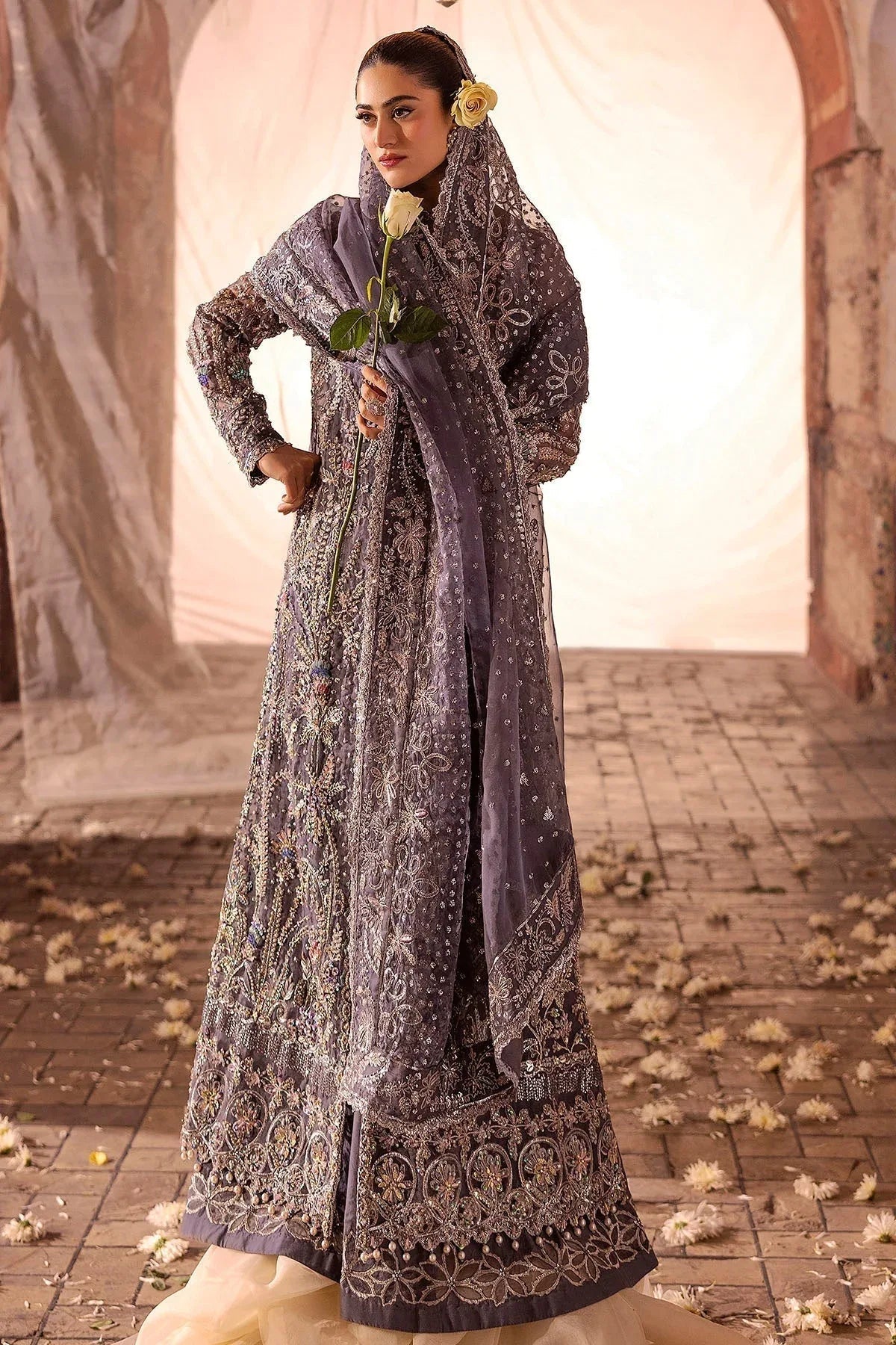 Motifz | Bridal Couture | 0018-ZURIAH EMBROIDERED ORGANZA STITCHED - Aqsa Fabrics