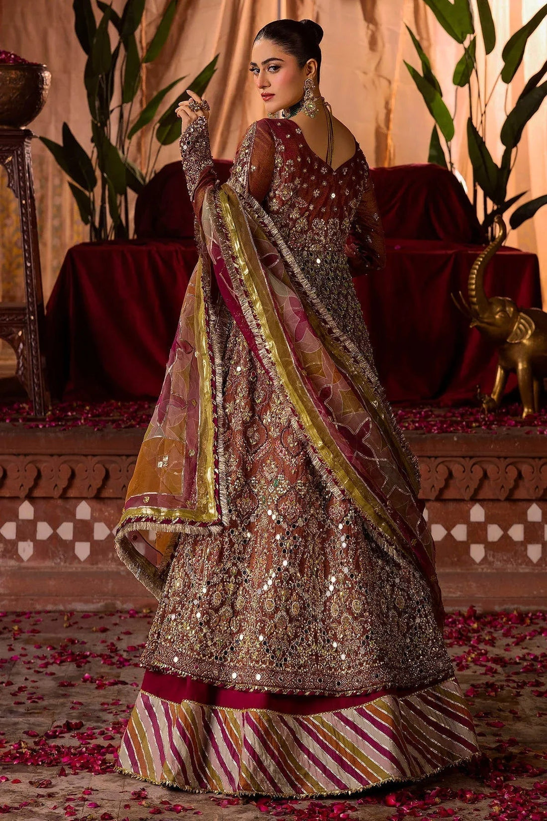 Motifz | Bridal Couture | 0020-NAURATAN EMBROIDERED MESSORI STITCHED - Aqsa Fabrics