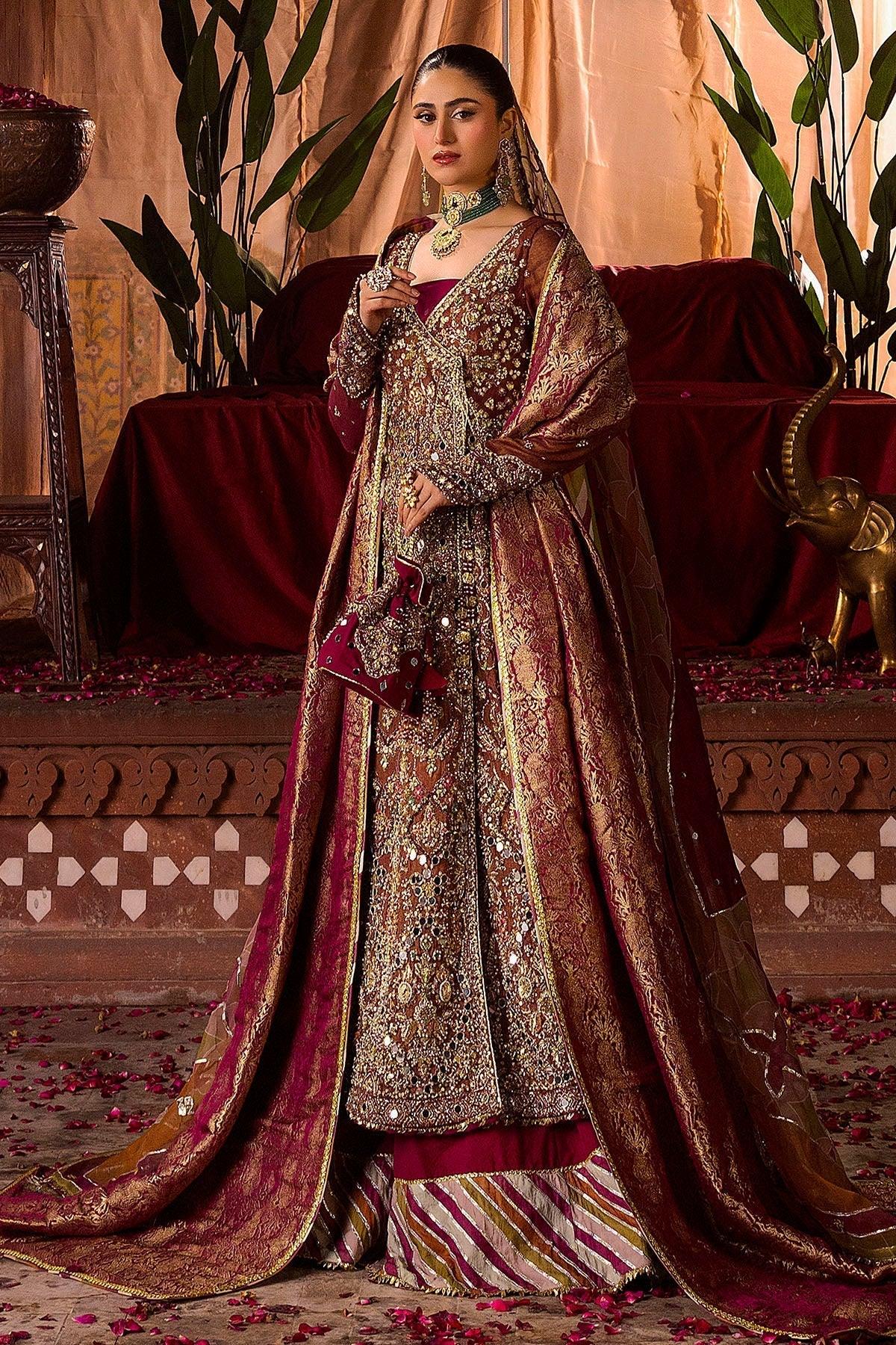 Motifz | Bridal Couture | 0020-NAURATAN EMBROIDERED MESSORI STITCHED - Aqsa Fabrics