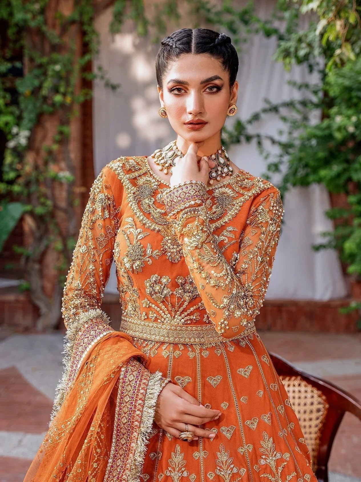 Akbar Aslam Mastani Embroidered Net 3Pc Suit - MAHJABEEN - Aqsa Fabrics