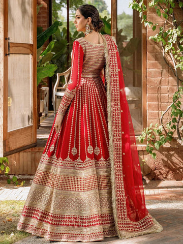 Akbar Aslam Mastani Embroidered Raw Silk 3Pc Suit - NAWAZISH - Aqsa Fabrics