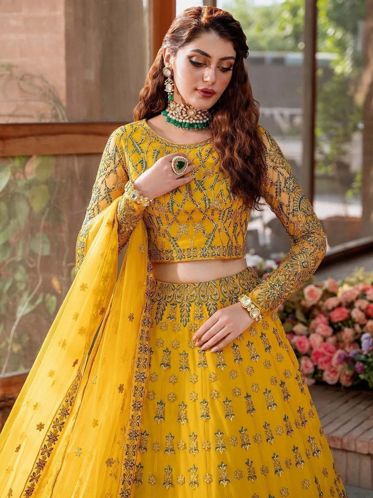 Akbar Aslam Mastani Embroidered Net 3Pc Suit - SHEHERNAZ - Aqsa Fabrics
