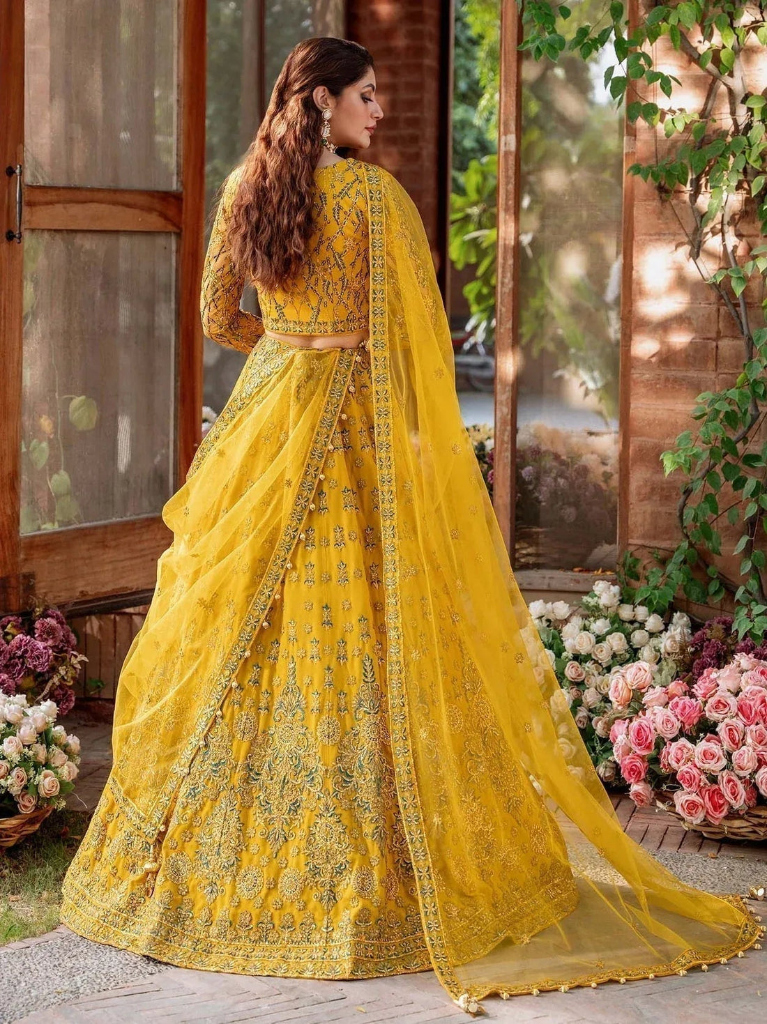Akbar Aslam Mastani Embroidered Net 3Pc Suit - SHEHERNAZ - Aqsa Fabrics