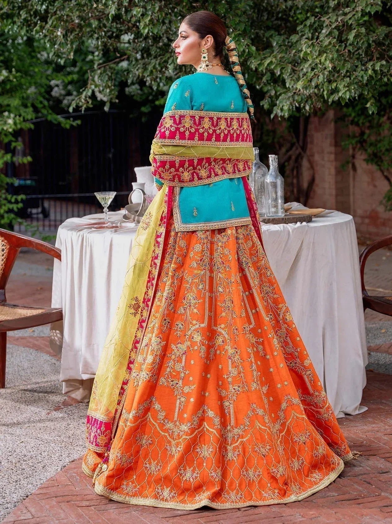 Akbar Aslam Mastani Embroidered Raw Silk 3Pc Suit - MAAHRU - Aqsa Fabrics