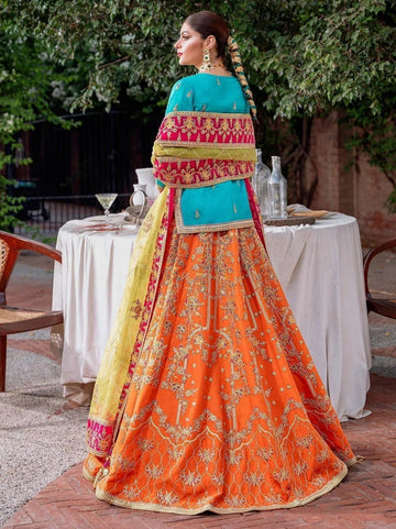 Akbar Aslam Mastani Embroidered Raw Silk 3Pc Suit - MAAHRU - Aqsa Fabrics