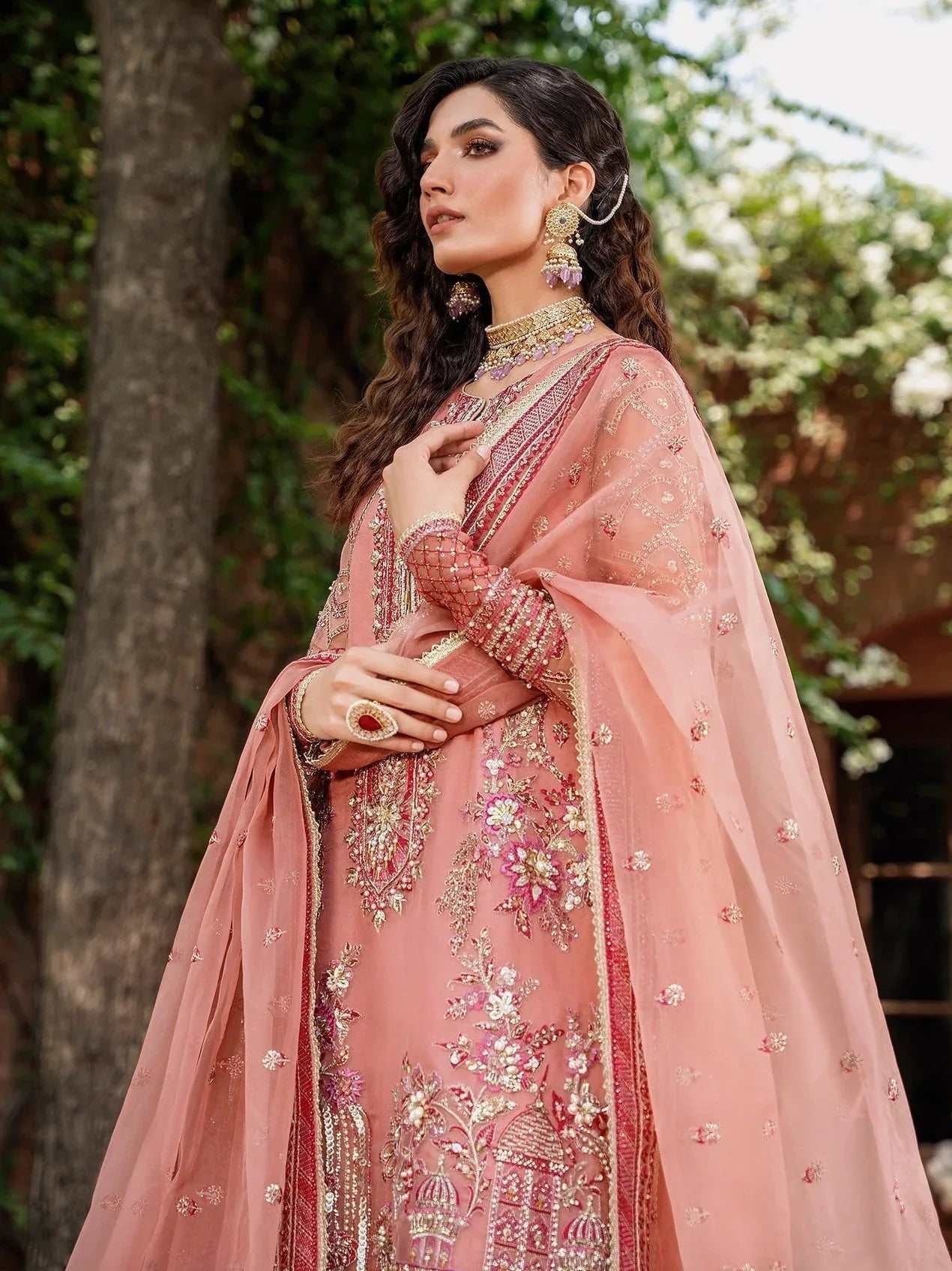 Akbar Aslam Mastani Embroidered Organza 3Pc Suit - MEHRBANO - Aqsa Fabrics