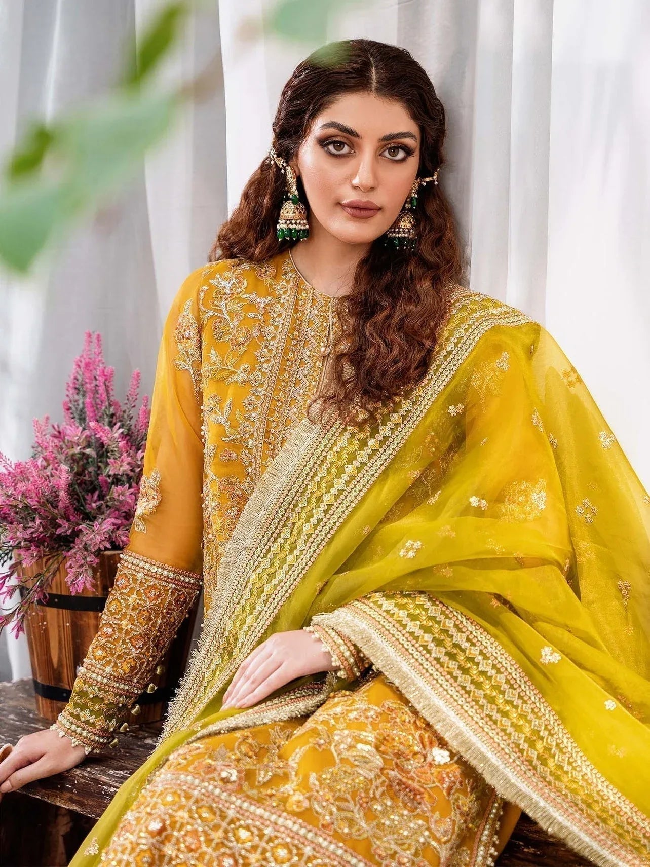 Akbar Aslam Mastani Embroidered Organza 3Pc Suit - ROHI - Aqsa Fabrics