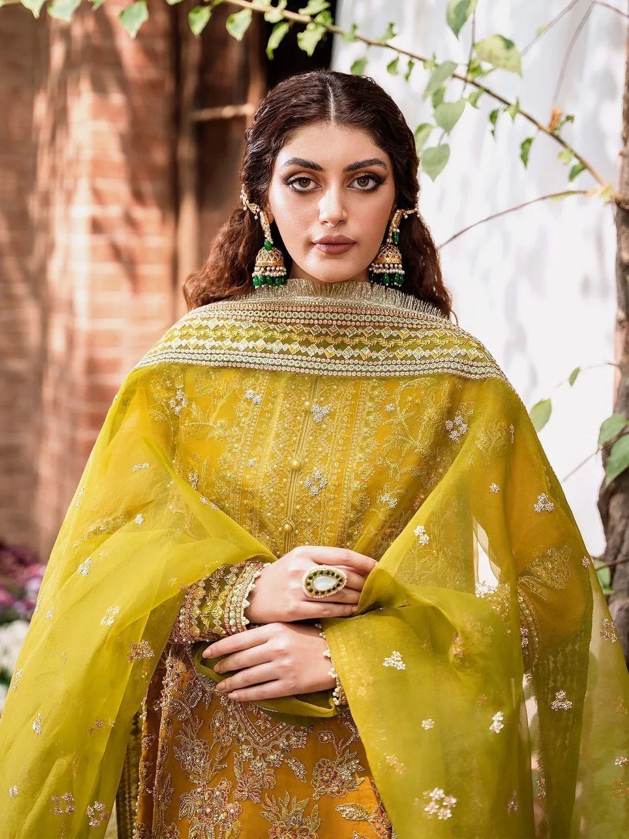 Akbar Aslam Mastani Embroidered Organza 3Pc Suit - ROHI - Aqsa Fabrics