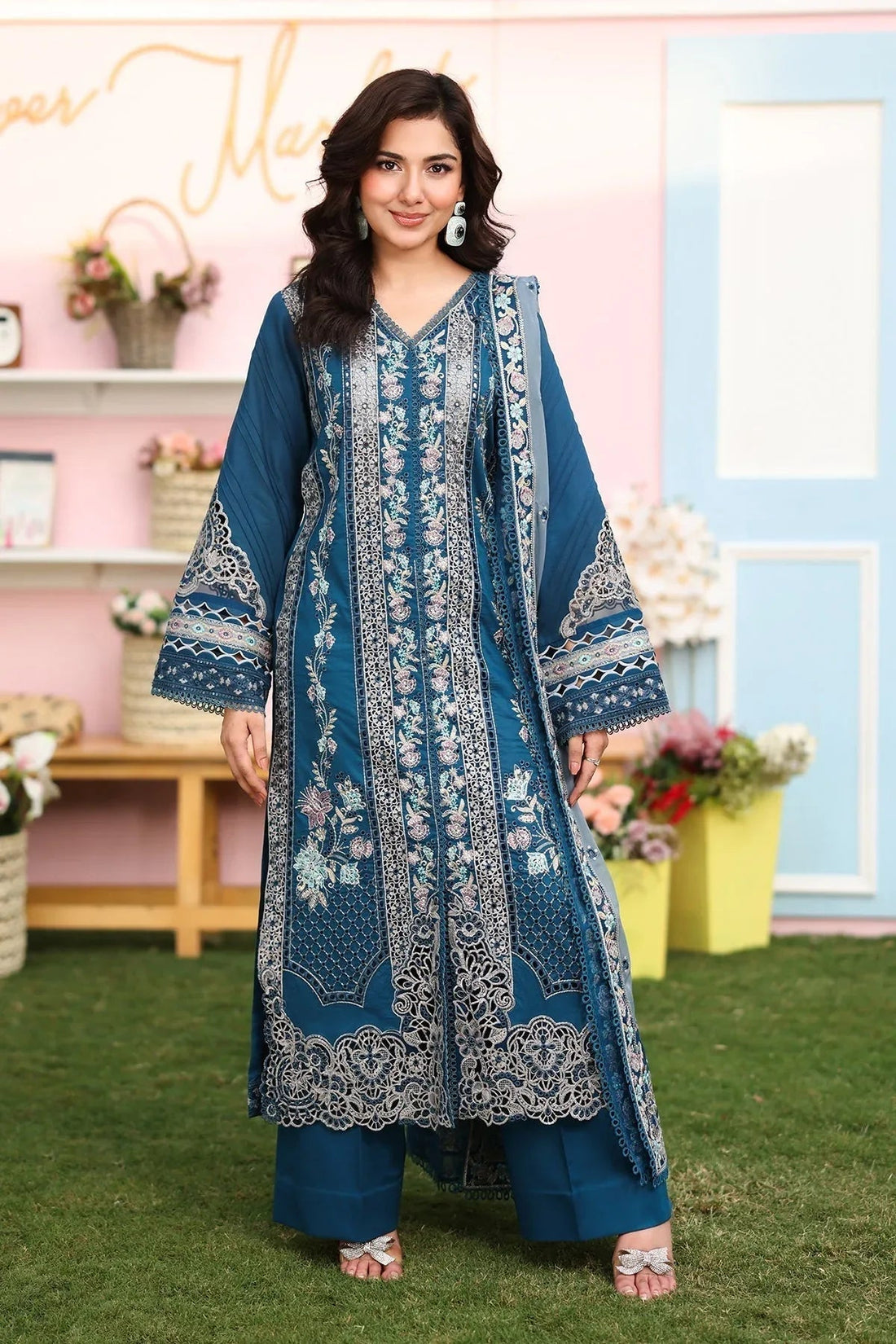 Imrozia Premium | Hayam Luxury Lawn 25 | SL 87 SAHAR - Aqsa Fabrics
