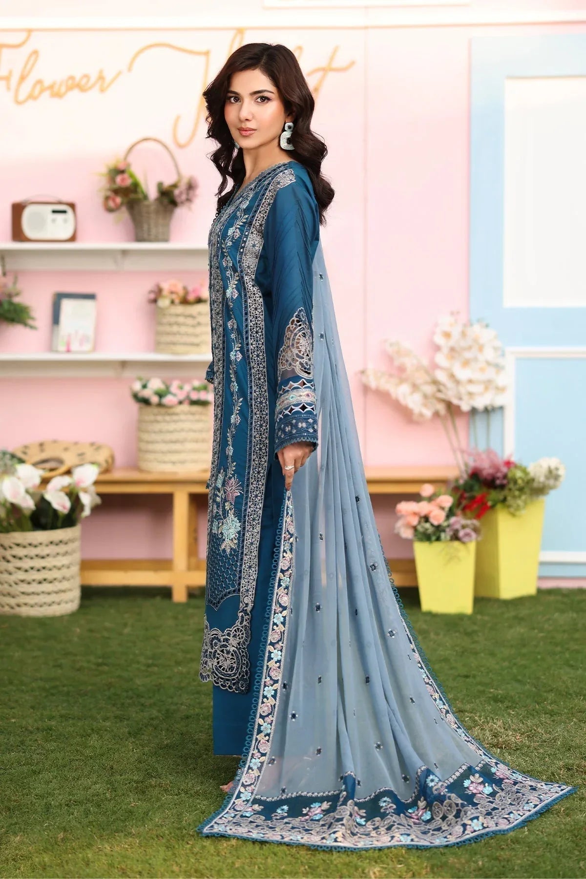 Imrozia Premium | Hayam Luxury Lawn 25 | SL 87 SAHAR - Aqsa Fabrics