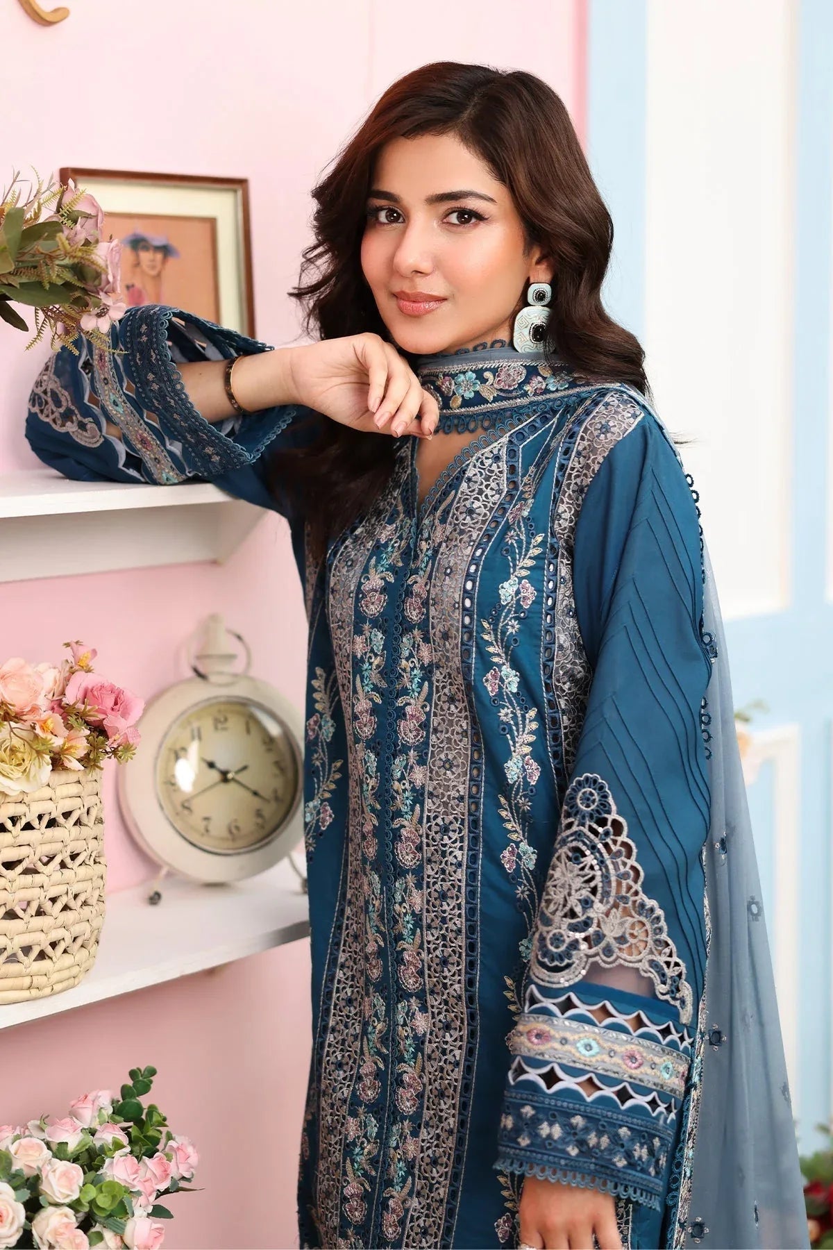 Imrozia Premium | Hayam Luxury Lawn 25 | SL 87 SAHAR - Aqsa Fabrics