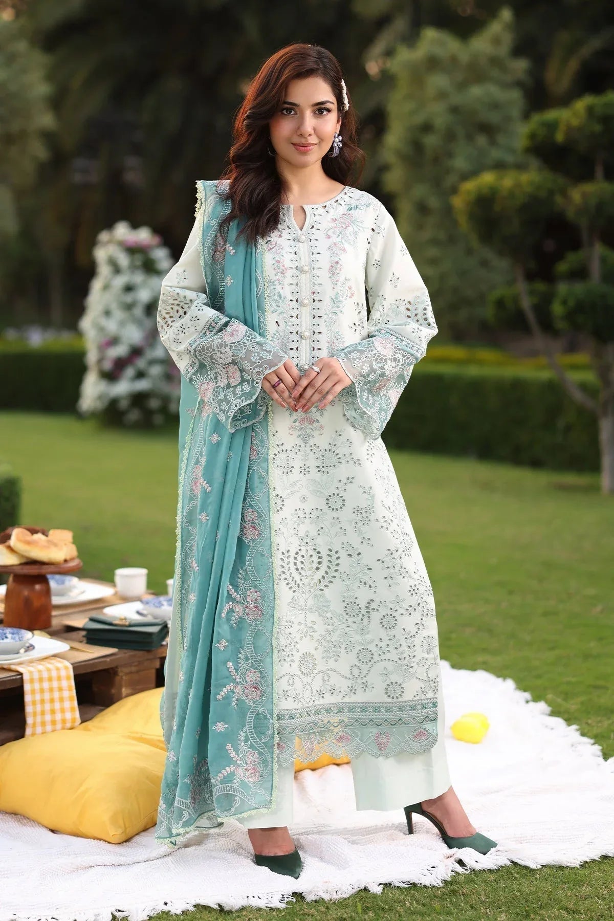 Imrozia Premium | Hayam Luxury Lawn 25 | SL 88 HIBA - Aqsa Fabrics