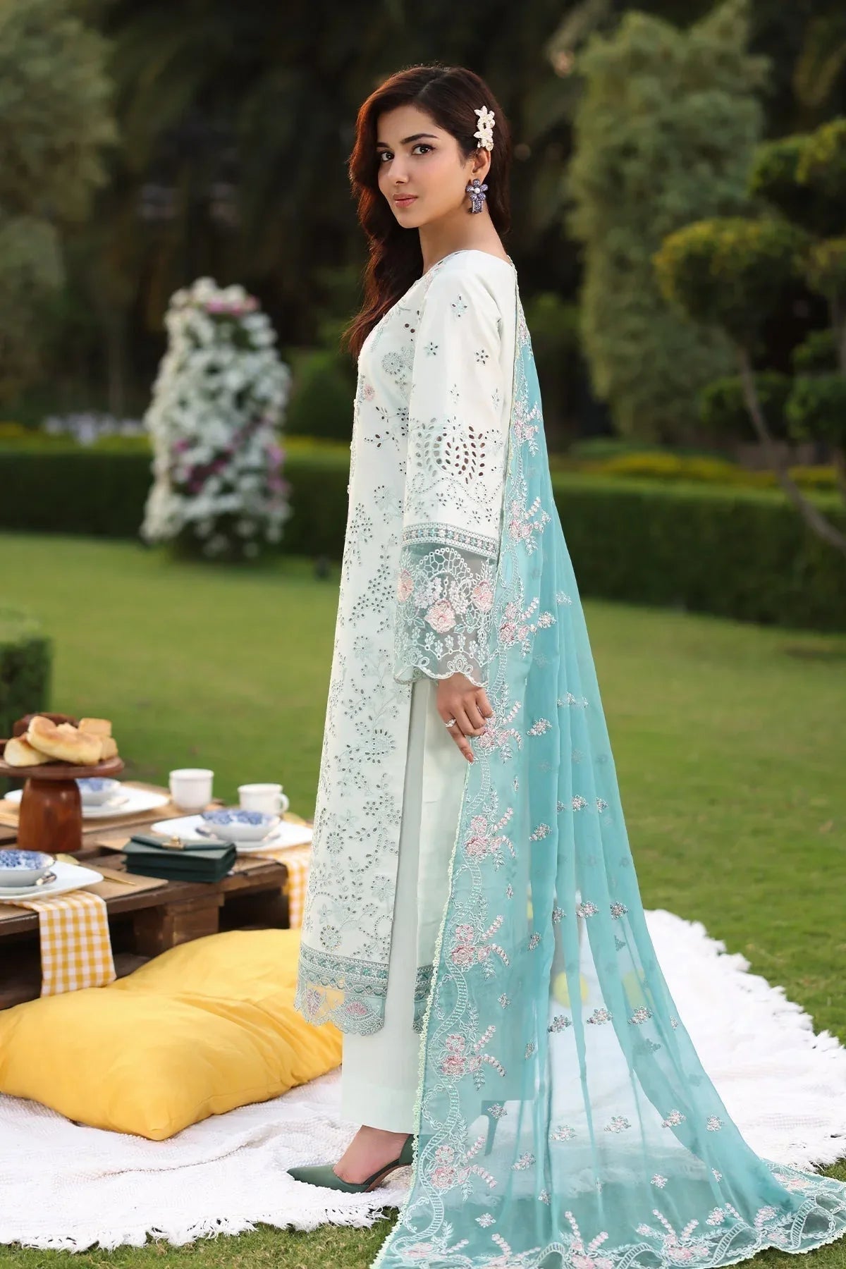 Imrozia Premium | Hayam Luxury Lawn 25 | SL 88 HIBA - Aqsa Fabrics