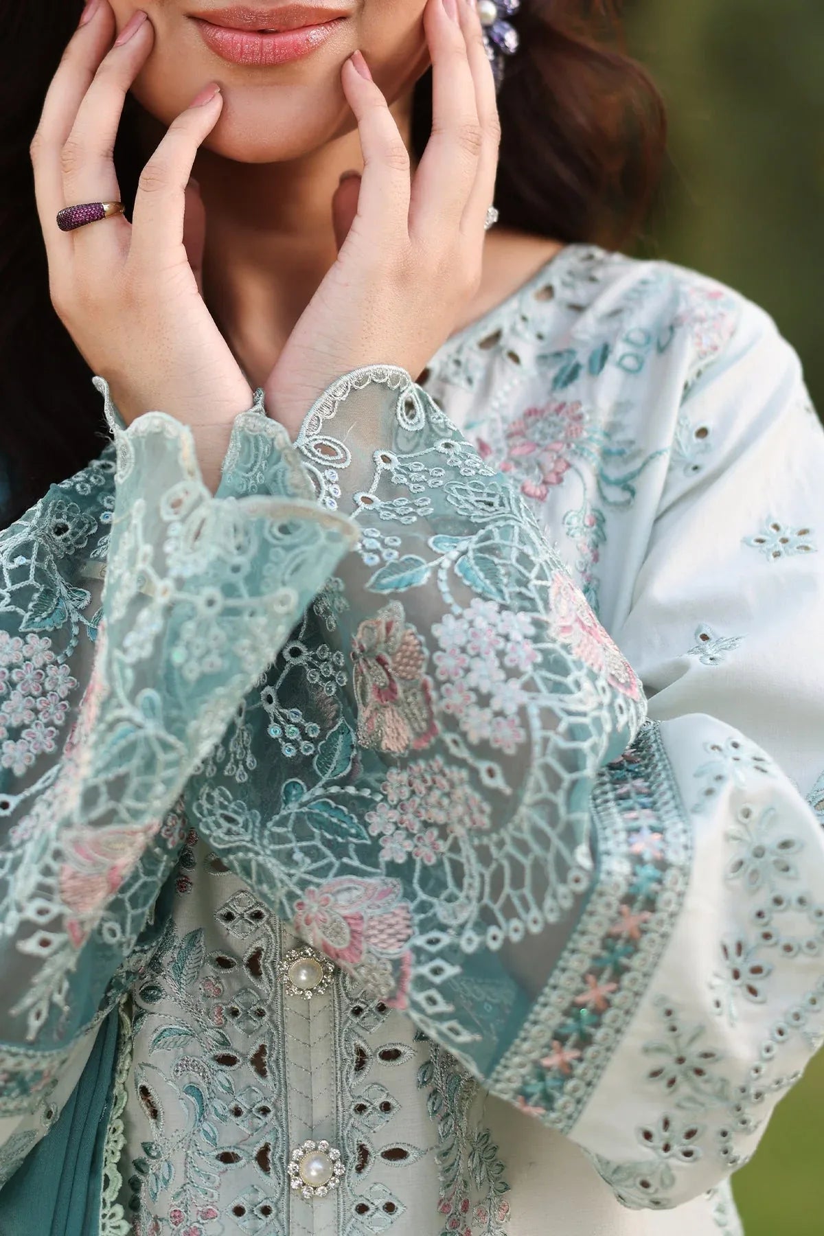 Imrozia Premium | Hayam Luxury Lawn 25 | SL 88 HIBA - Aqsa Fabrics