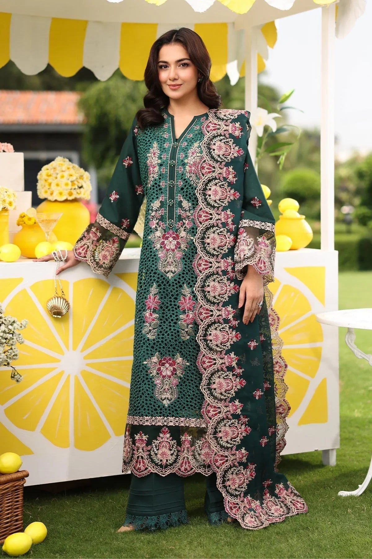 Imrozia Premium | Hayam Luxury Lawn 25 | SL 89 AMAL - Aqsa Fabrics