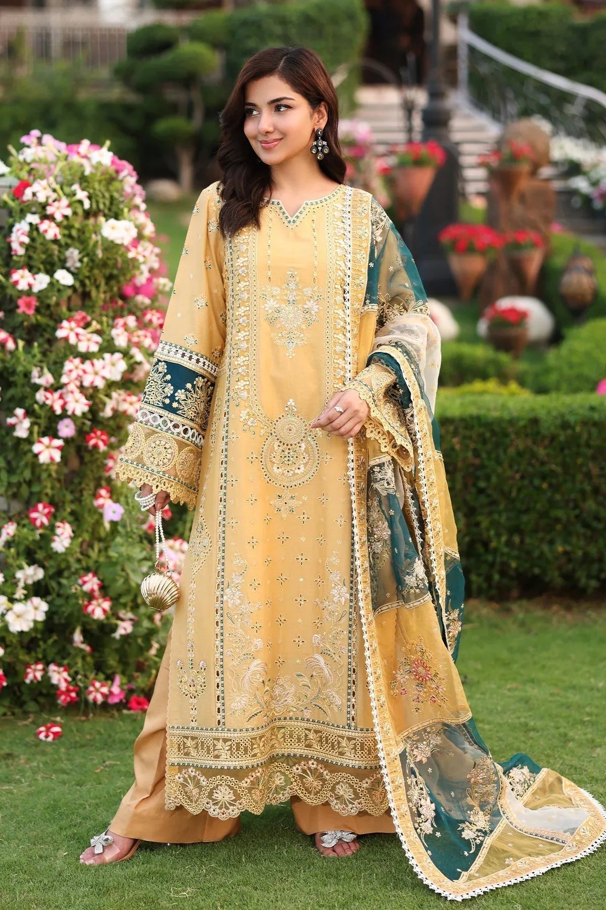 Imrozia Premium | Hayam Luxury Lawn 25 | SL 92 SHAKIRA - Aqsa Fabrics