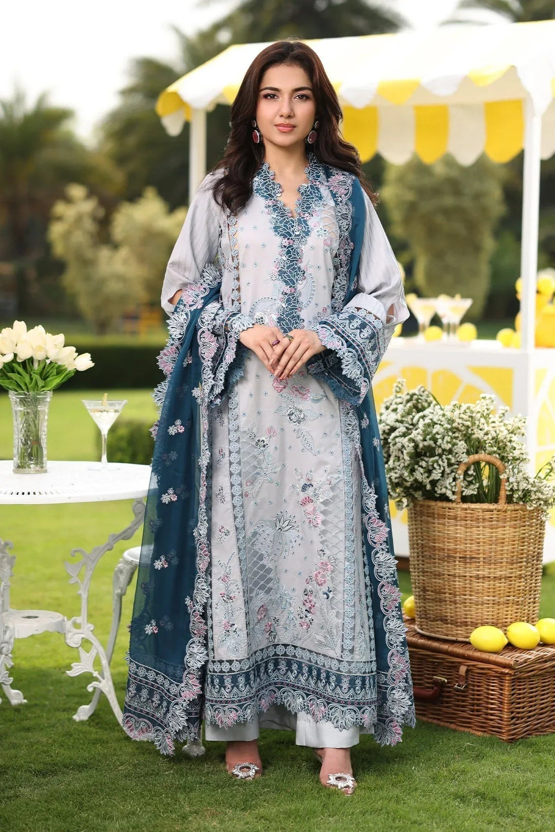 Imrozia Premium | Hayam Luxury Lawn 25 | SL 96 MUNIRA - Aqsa Fabrics