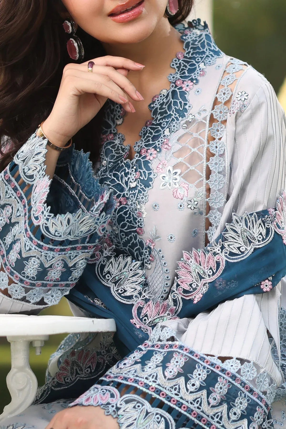 Imrozia Premium | Hayam Luxury Lawn 25 | SL 96 MUNIRA - Aqsa Fabrics