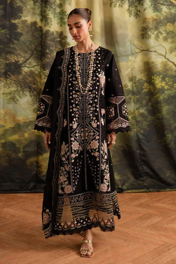 Marjjan | Guzel Lawn | SMC 204-A (Black) - Aqsa Fabrics