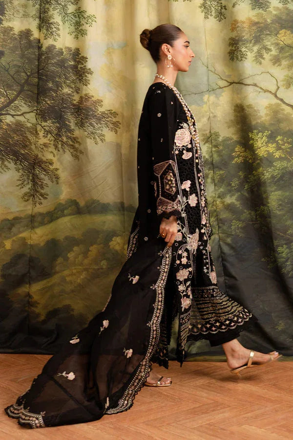 Marjjan | Guzel Lawn | SMC 204-A (Black) - Aqsa Fabrics