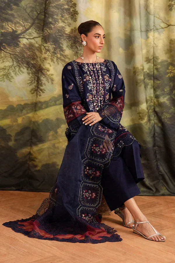Marjjan | Guzel Lawn | SMC 205-A (Blue) - Aqsa Fabrics